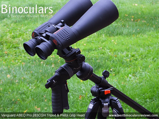 Multi angle central column on the Vanguard ABEO PRO 283CT Tripod, perfect for astronomy binoculars